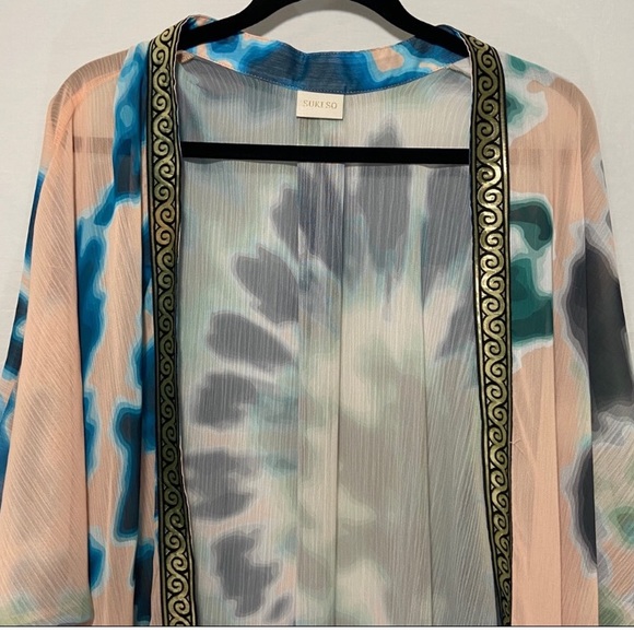 Sukiso Women’s Goddess Kimono Tie Dye Cover Up One Size - Picture 4 of 7